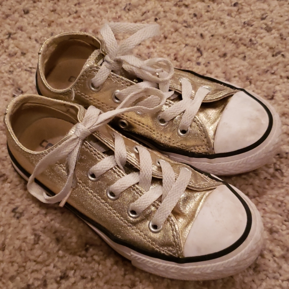 Girls Gold Converse